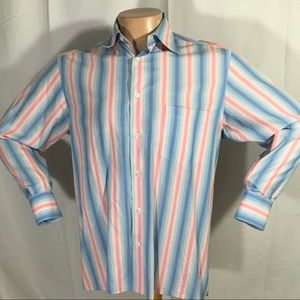 Martin Gordon Cotton Striped Button Front Shirt M